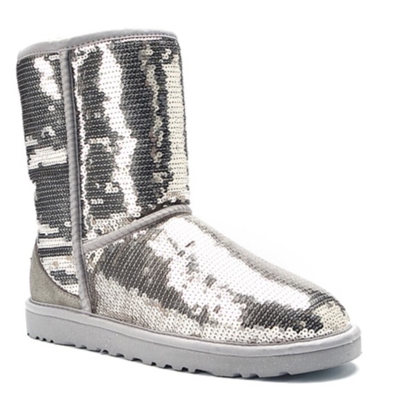 sparkly silver uggs